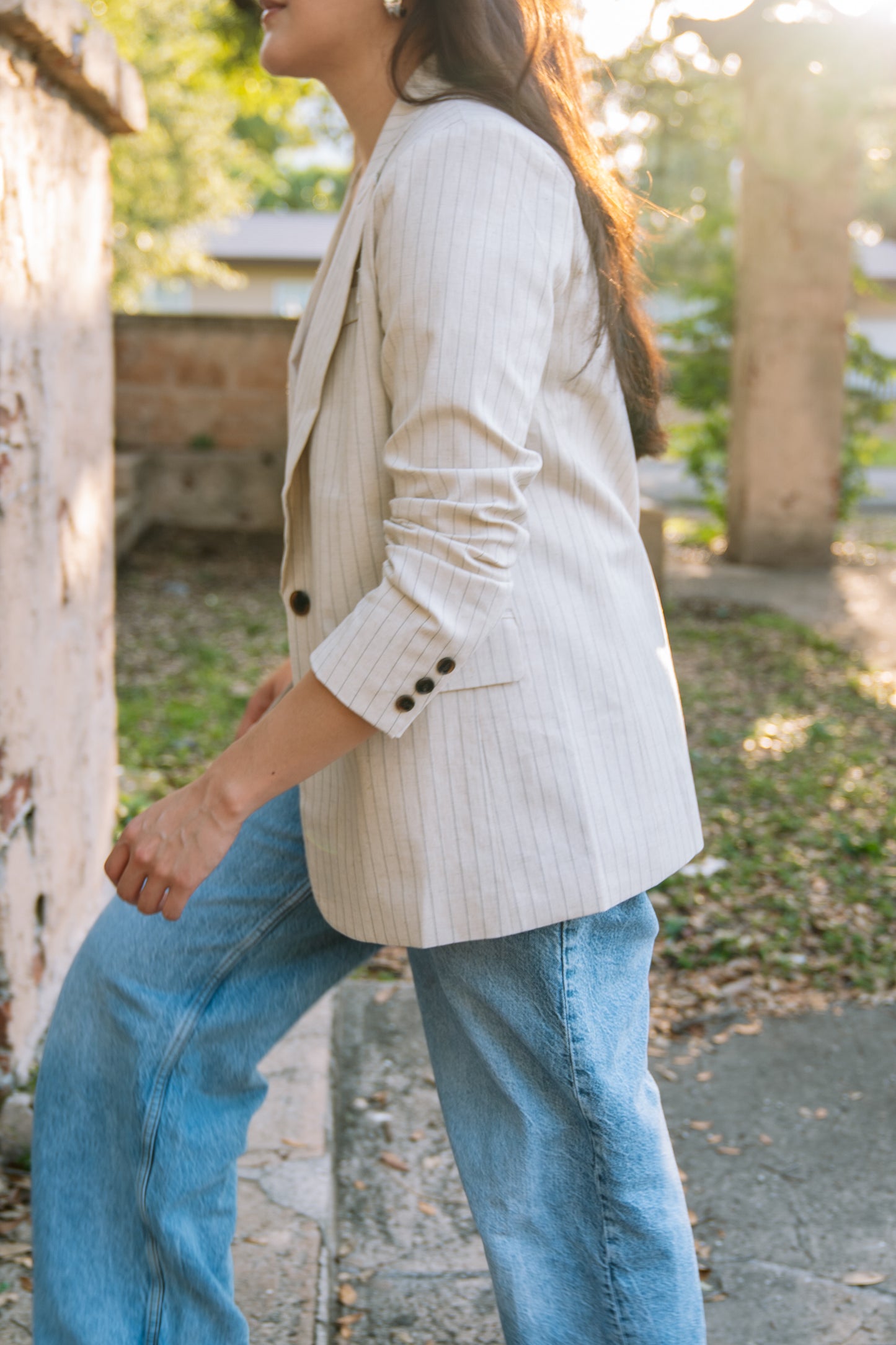 Linen Stripe Blazer