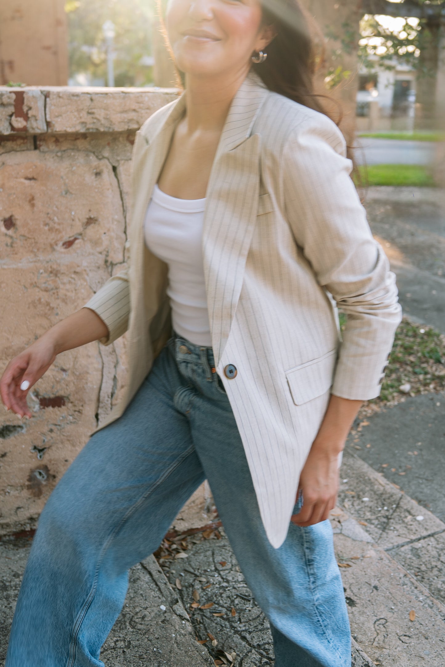 Linen Stripe Blazer