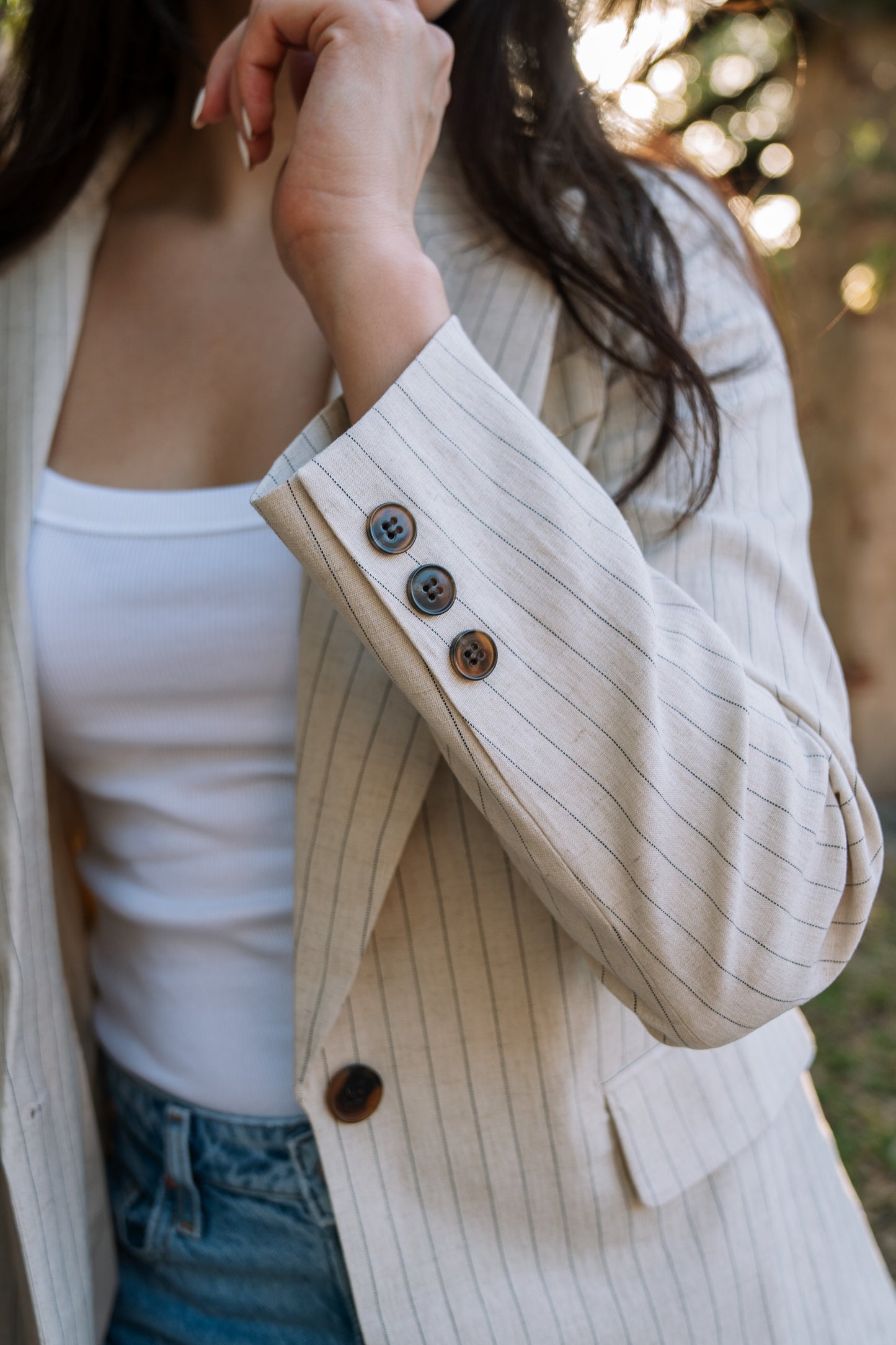 Linen Stripe Blazer