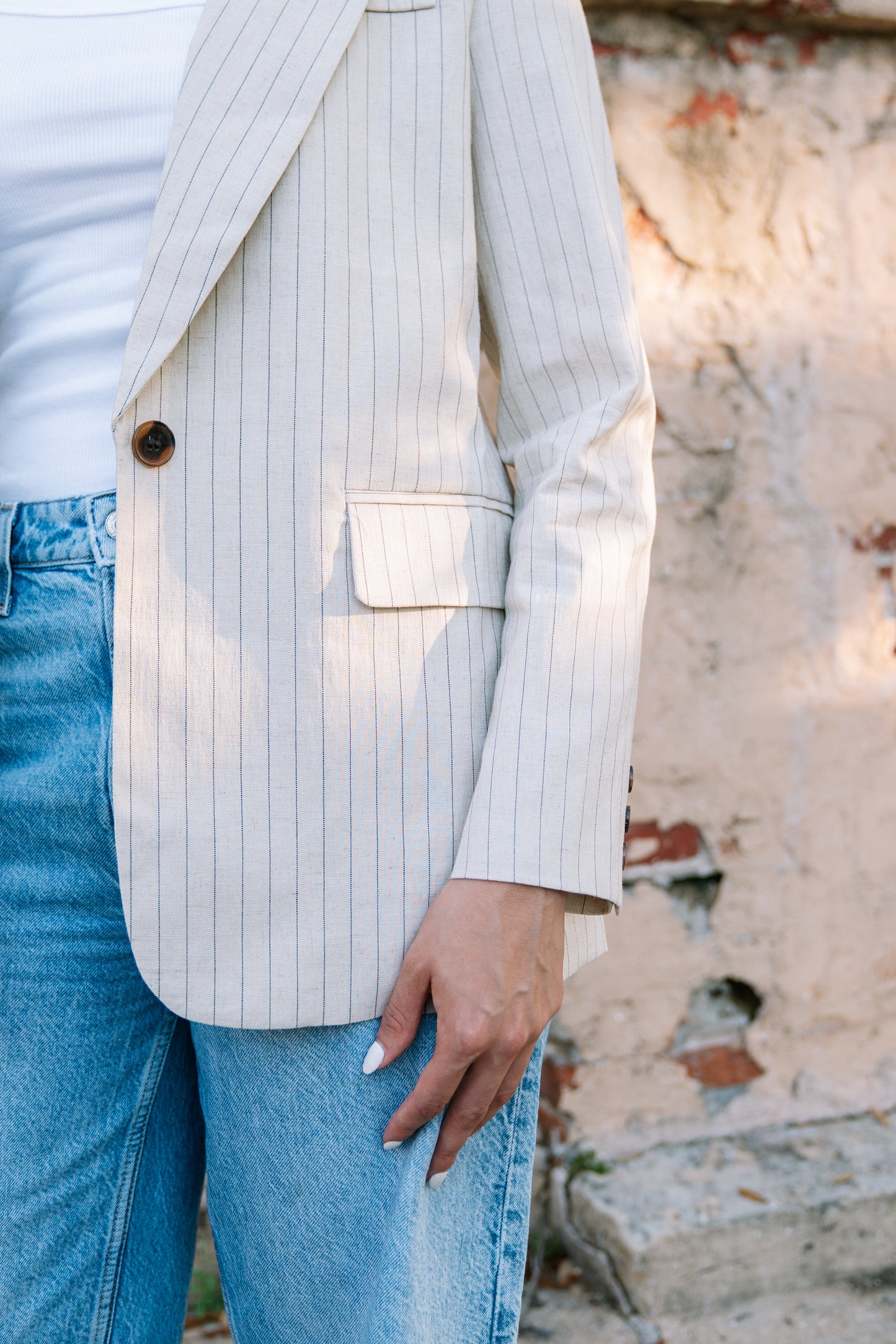 Linen Stripe Blazer