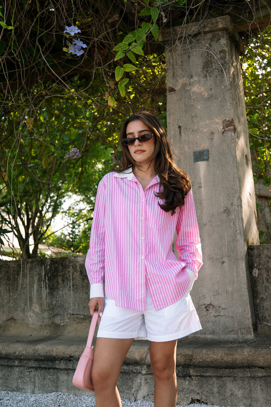 Pink Stripe Button-Down