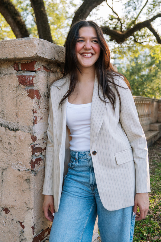 Linen Stripe Blazer
