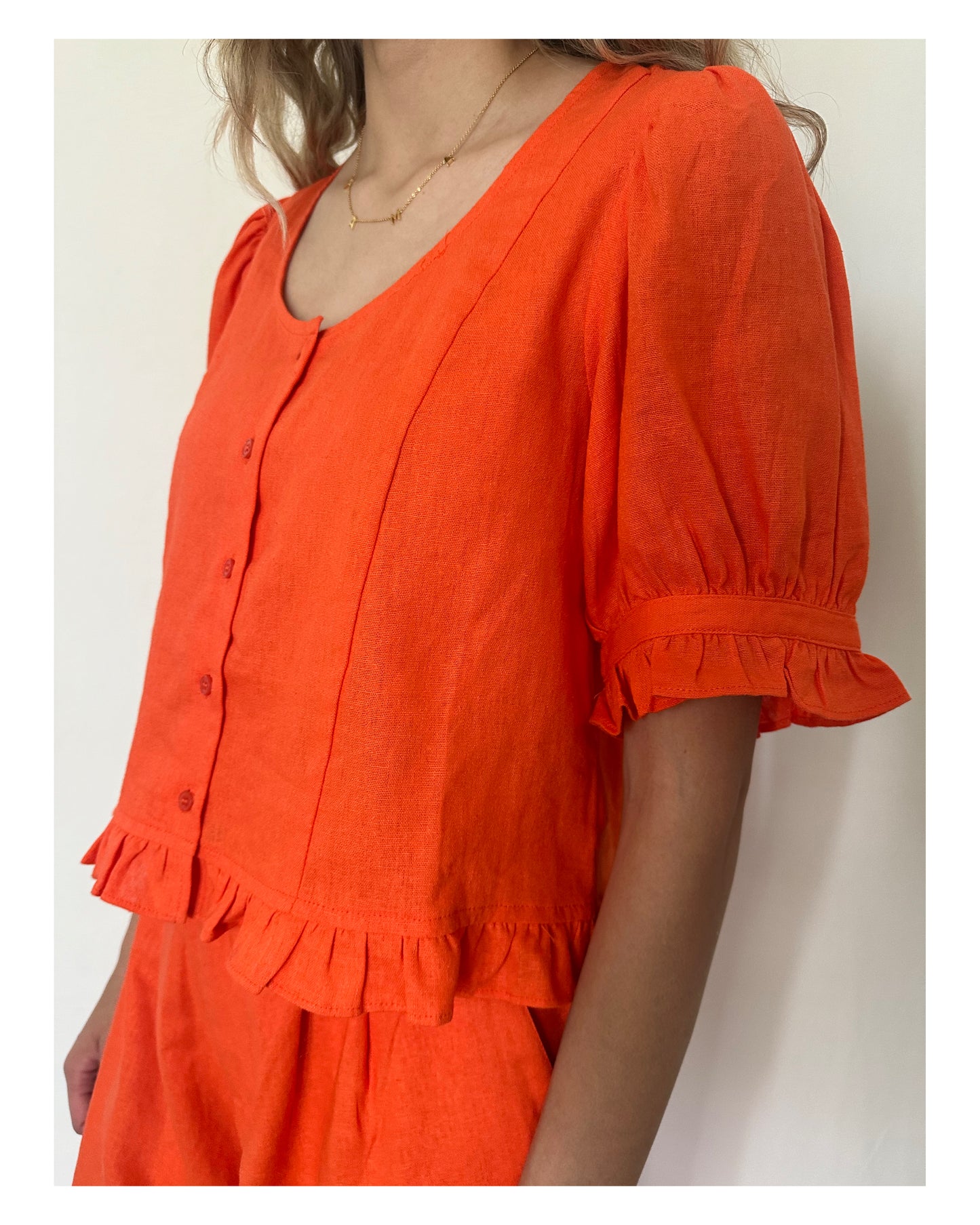 Orange Linen SHIRT