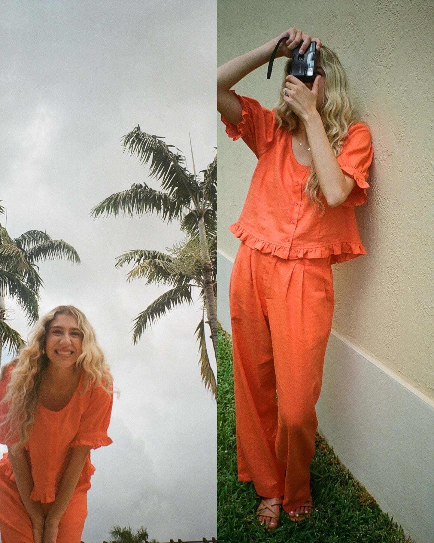 Orange Linen PANTS