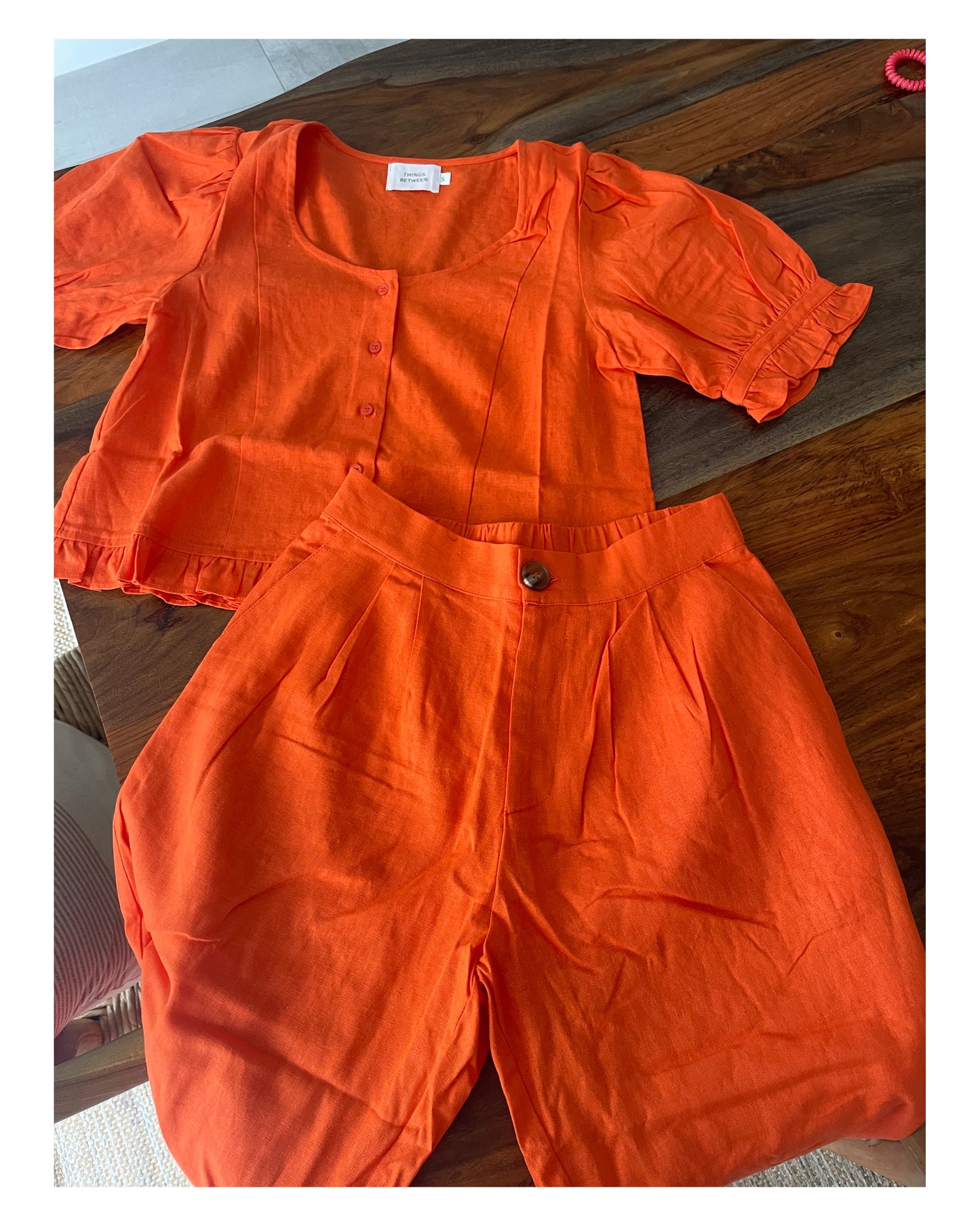 Orange Linen PANTS